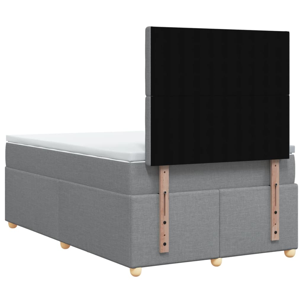 Sommier à lattes de lit avec matelas Gris clair 120x200cm Tissu - XIOS