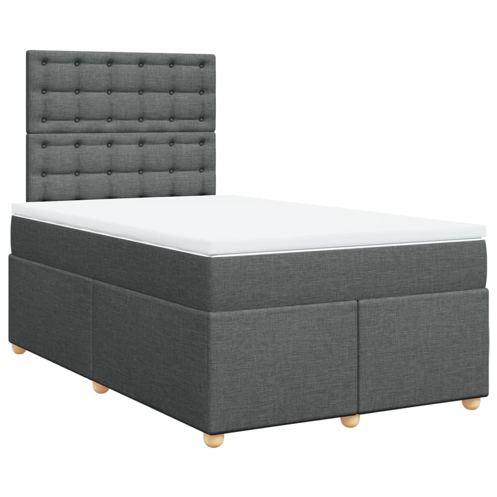 Sommier à lattes de lit avec matelas Gris foncé 120x200cm Tissu - XIOS