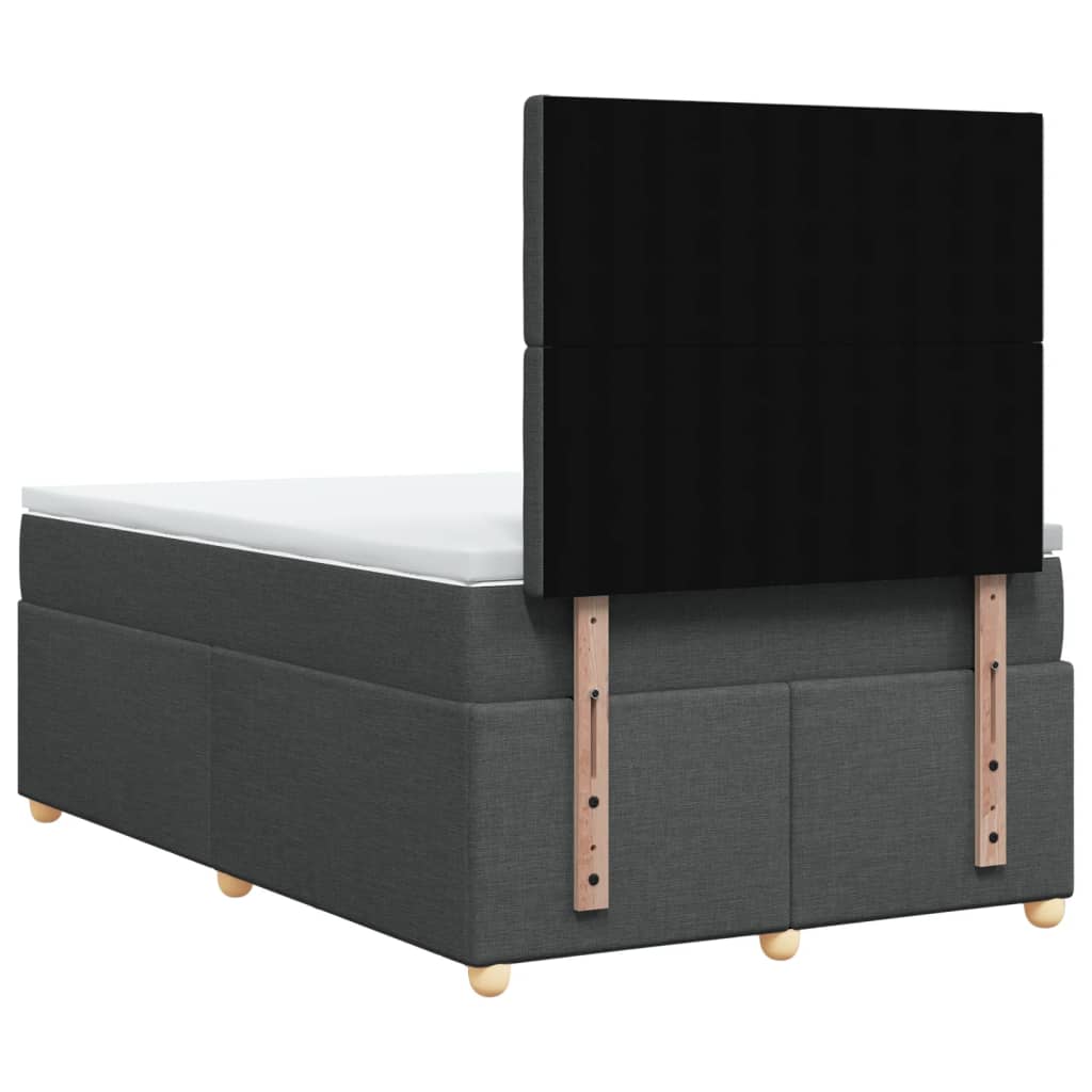 Sommier à lattes de lit avec matelas Gris foncé 120x200cm Tissu - XIOS