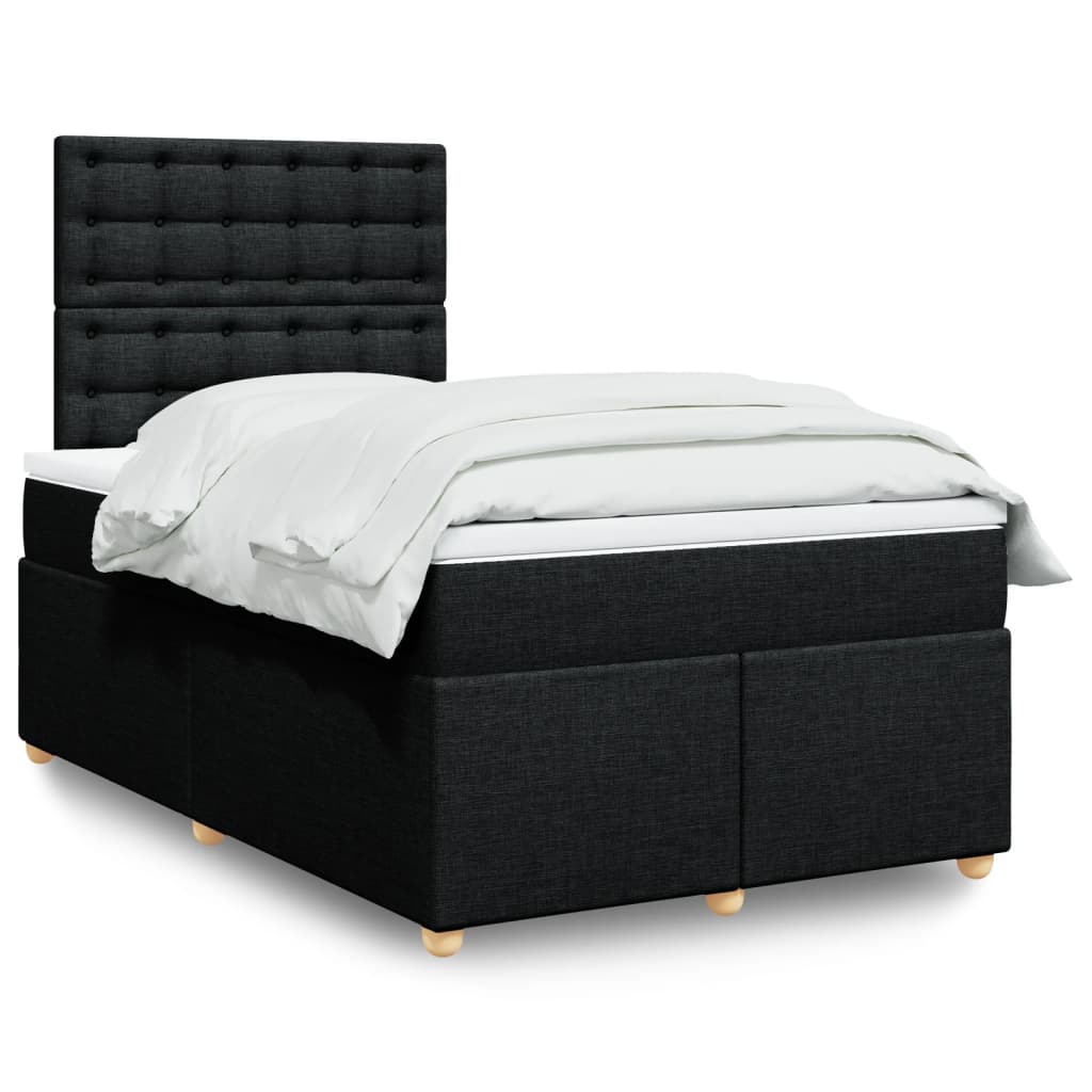 Sommier à lattes de lit avec matelas Noir 120x200 cm Tissu - XIOS
