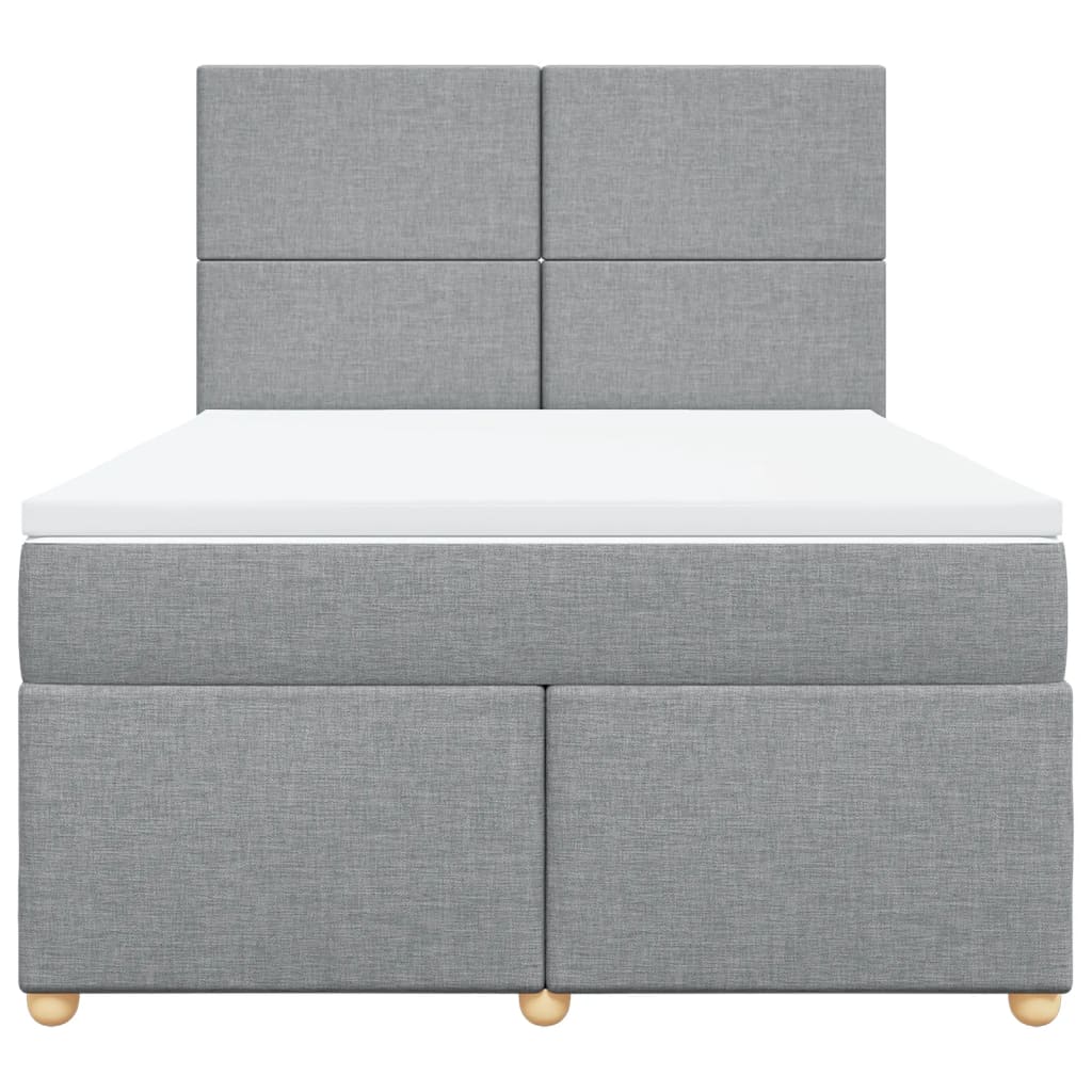 Sommier à lattes de lit avec matelas Gris clair 140x190cm Tissu - XIOS