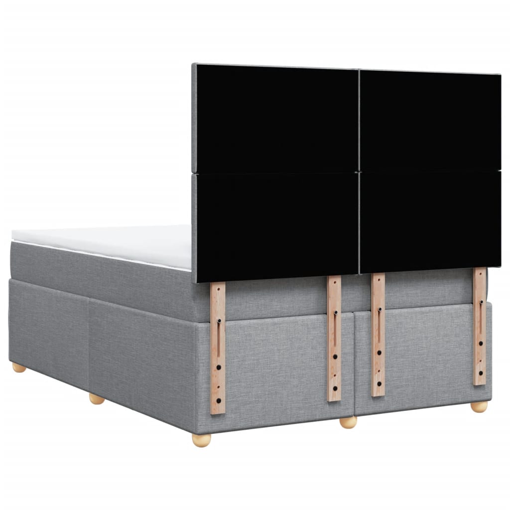 Sommier à lattes de lit avec matelas Gris clair 140x190cm Tissu - XIOS