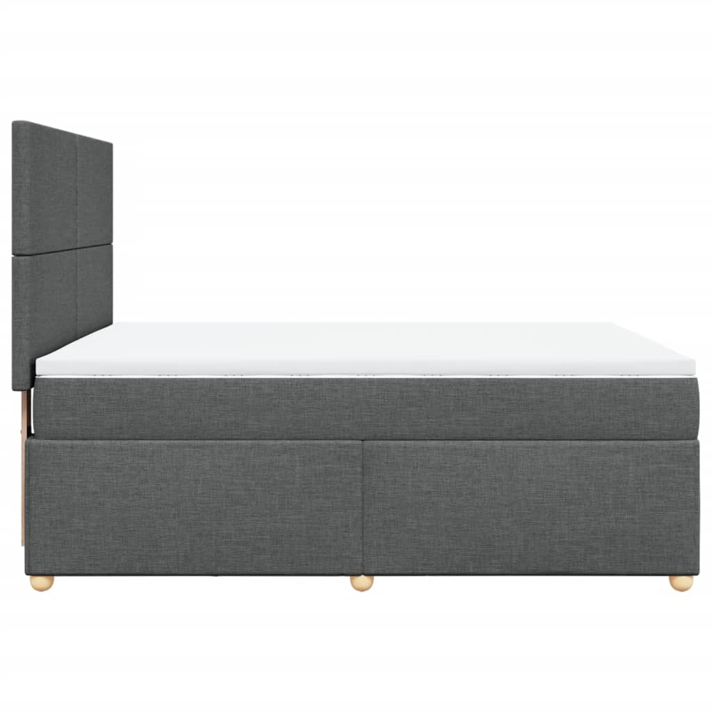 Sommier à lattes de lit avec matelas Gris foncé 140x190cm Tissu - XIOS