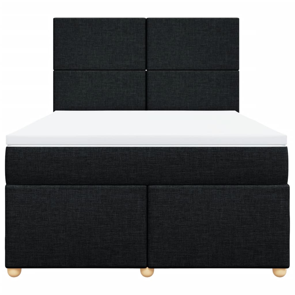 Sommier à lattes de lit avec matelas Noir 140x190 cm Tissu - XIOS