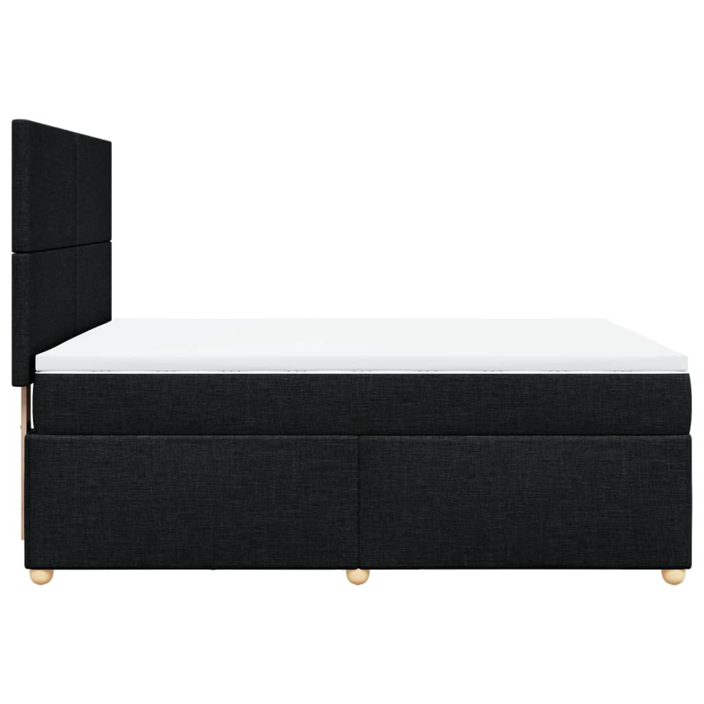 Sommier à lattes de lit avec matelas Noir 140x190 cm Tissu - XIOS