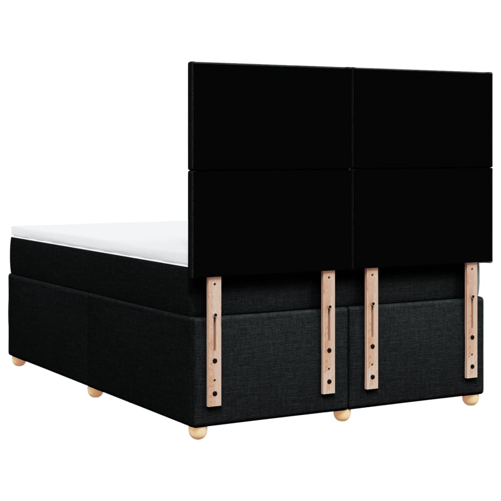 Sommier à lattes de lit avec matelas Noir 140x190 cm Tissu - XIOS