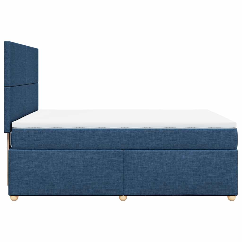 Sommier à lattes de lit avec matelas Bleu 140x190 cm Tissu - XIOS
