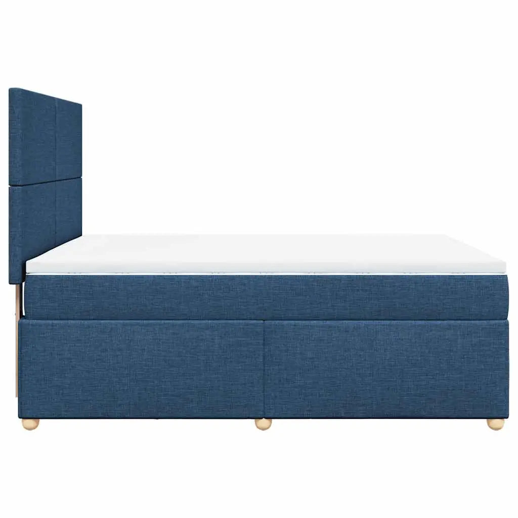 Sommier à lattes de lit avec matelas Bleu 140x190 cm Tissu - XIOS