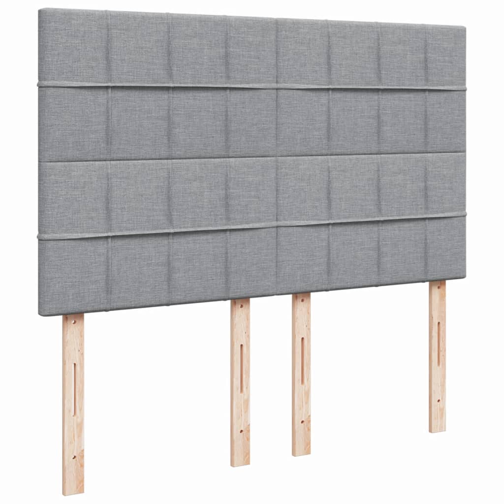 Sommier à lattes de lit avec matelas Gris clair 140x190cm Tissu - XIOS