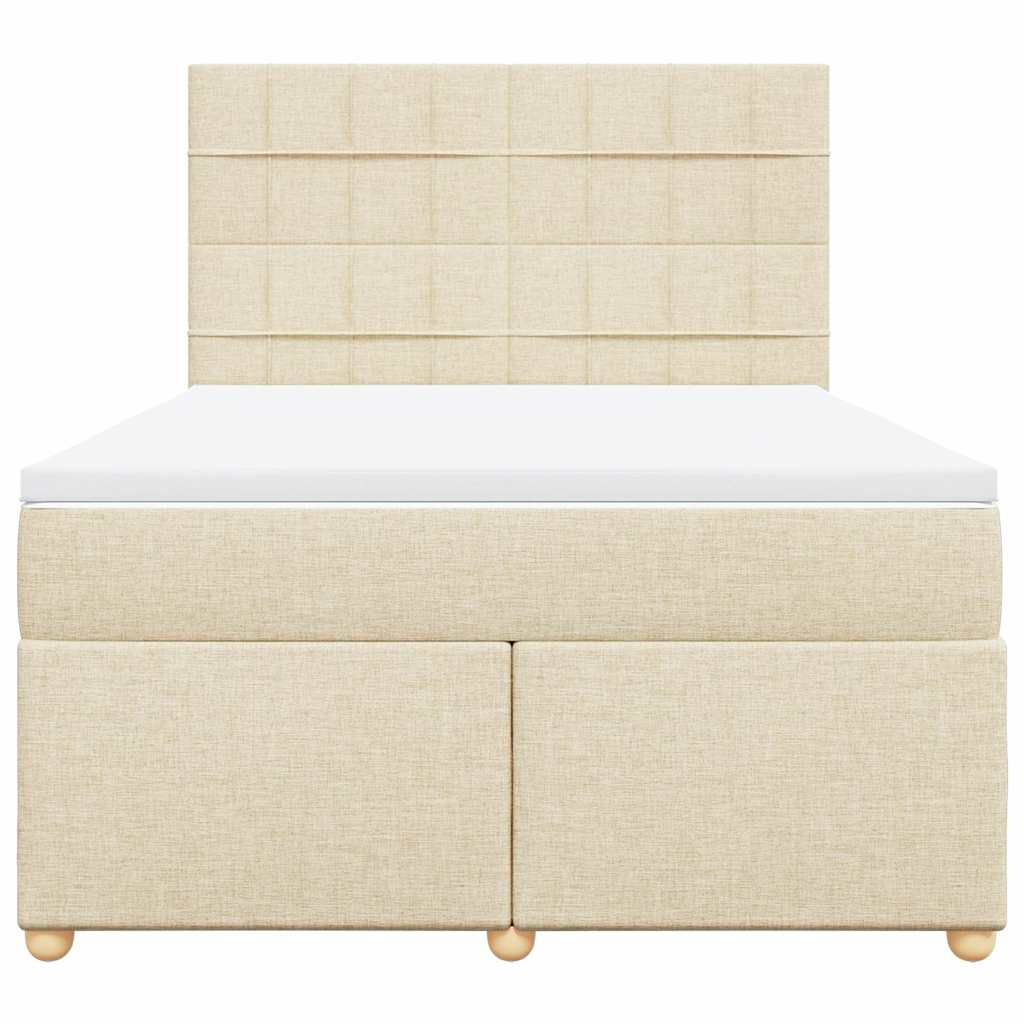 Sommier à lattes de lit avec matelas Crème 140x190 cm Tissu - XIOS