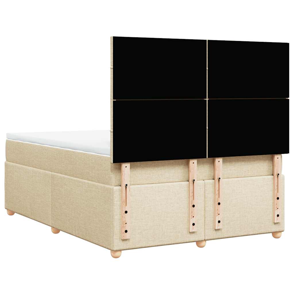 Sommier à lattes de lit avec matelas Crème 140x190 cm Tissu - XIOS