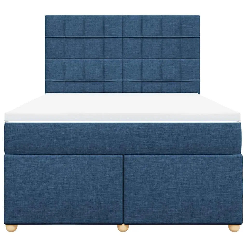 Sommier à lattes de lit avec matelas Bleu 140x190 cm Tissu - XIOS