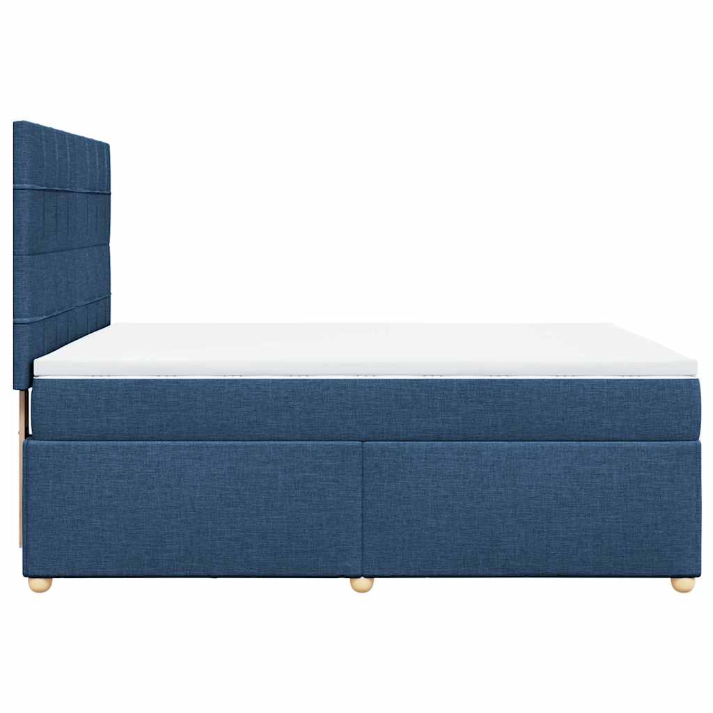 Sommier à lattes de lit avec matelas Bleu 140x190 cm Tissu - XIOS