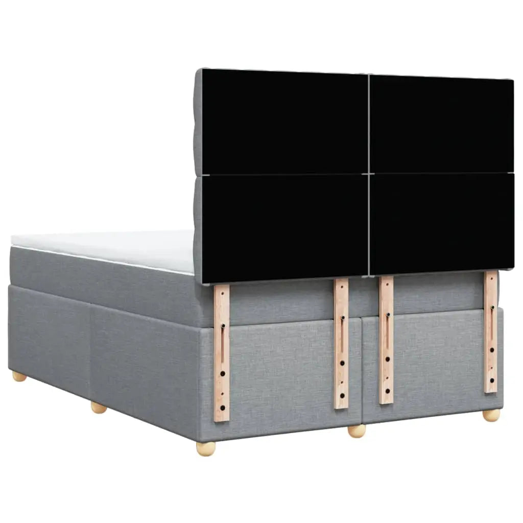 Sommier à lattes de lit avec matelas Gris clair 140x190cm Tissu - XIOS