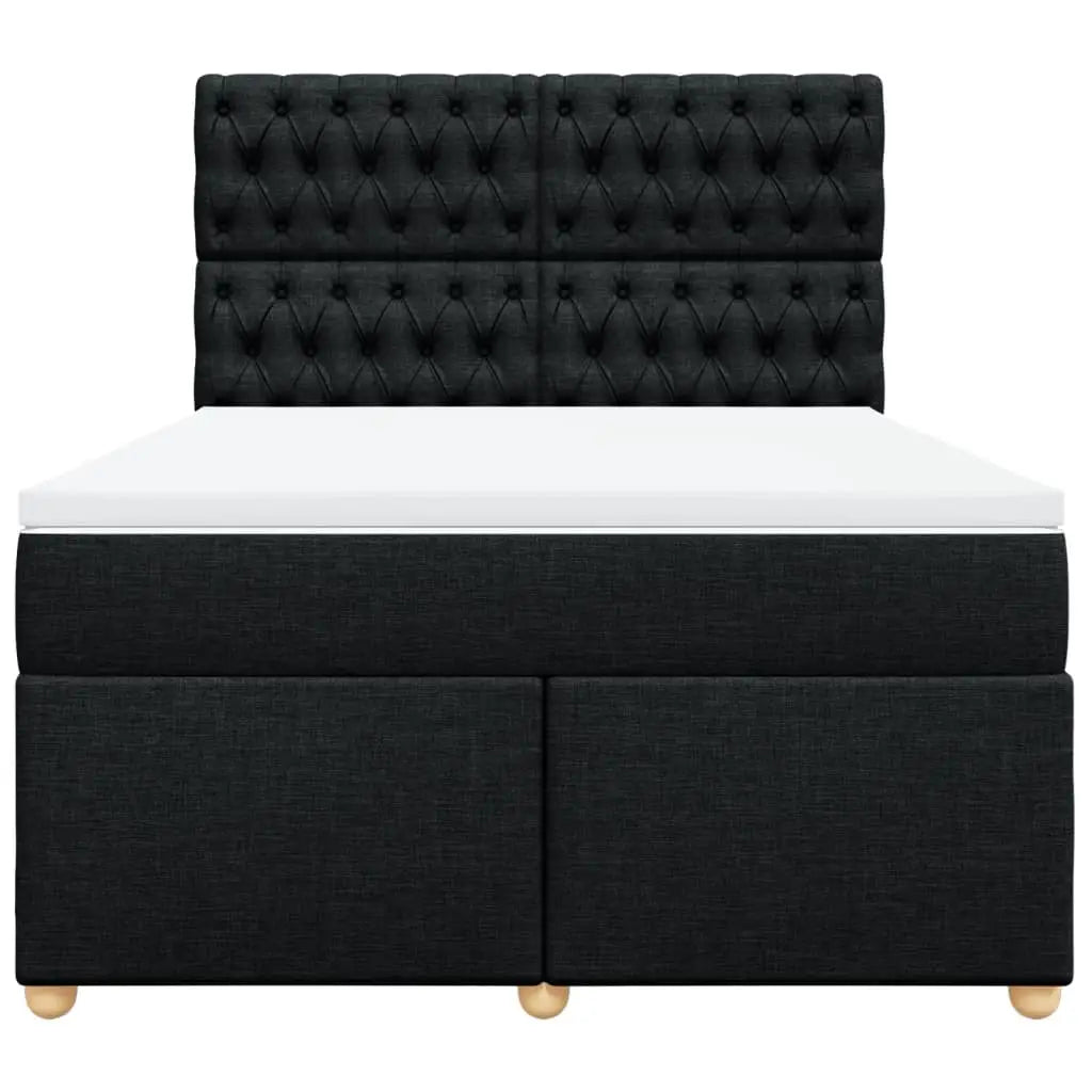 Sommier à lattes de lit avec matelas Noir 140x190 cm Tissu - XIOS