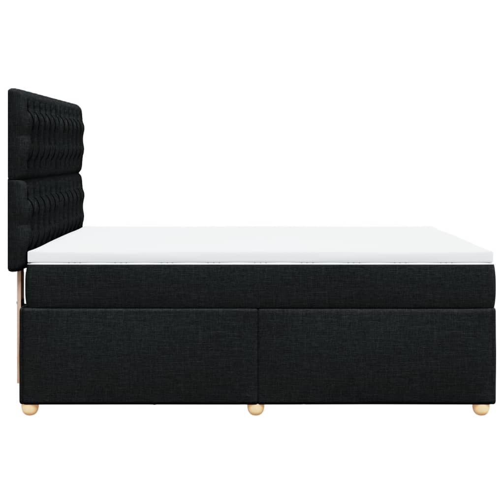 Sommier à lattes de lit avec matelas Noir 140x190 cm Tissu - XIOS