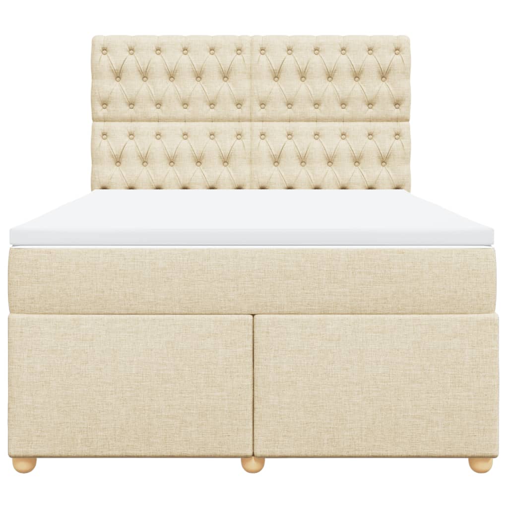 Sommier à lattes de lit avec matelas Crème 140x190 cm Tissu - XIOS