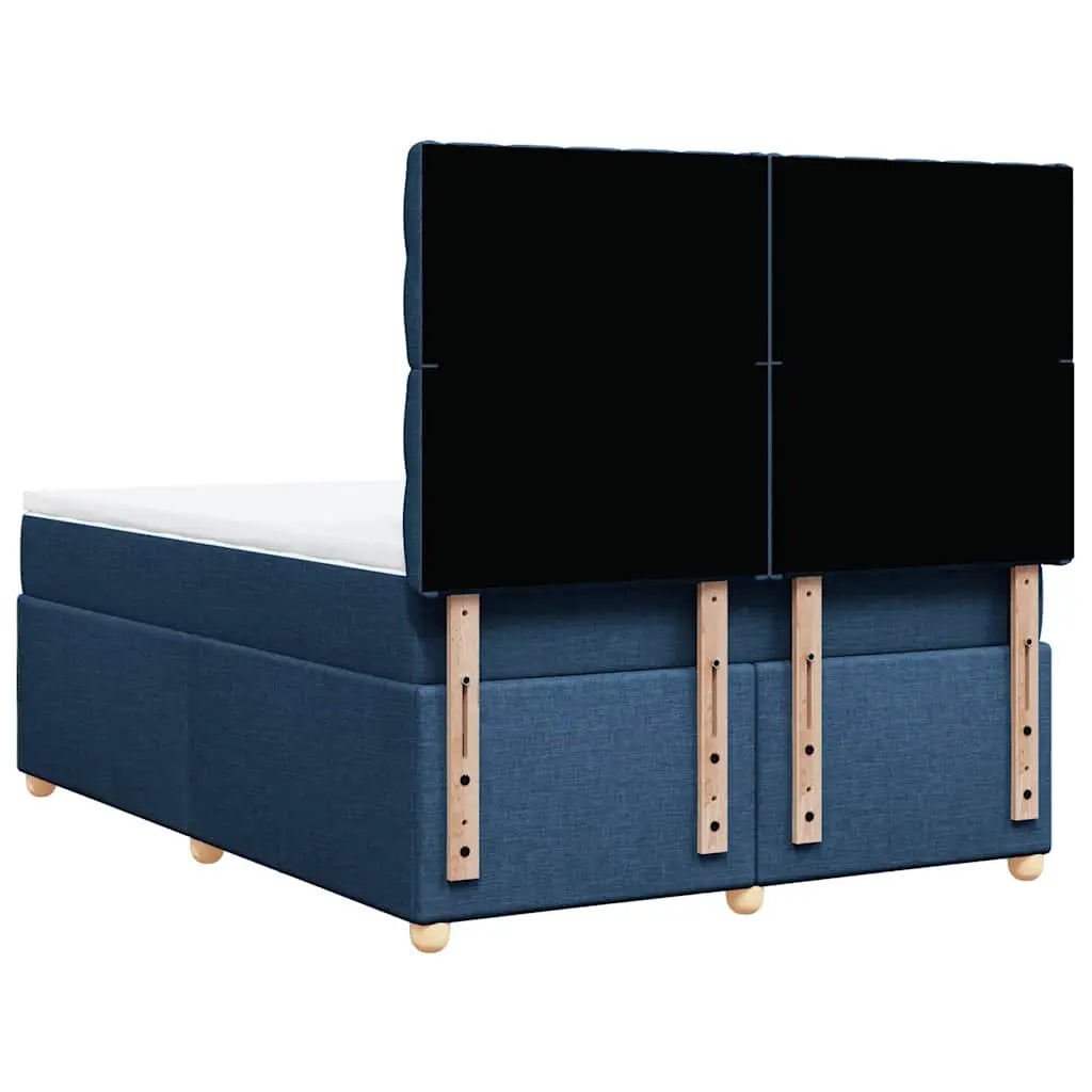 Sommier à lattes de lit avec matelas Bleu 140x190 cm Tissu - XIOS