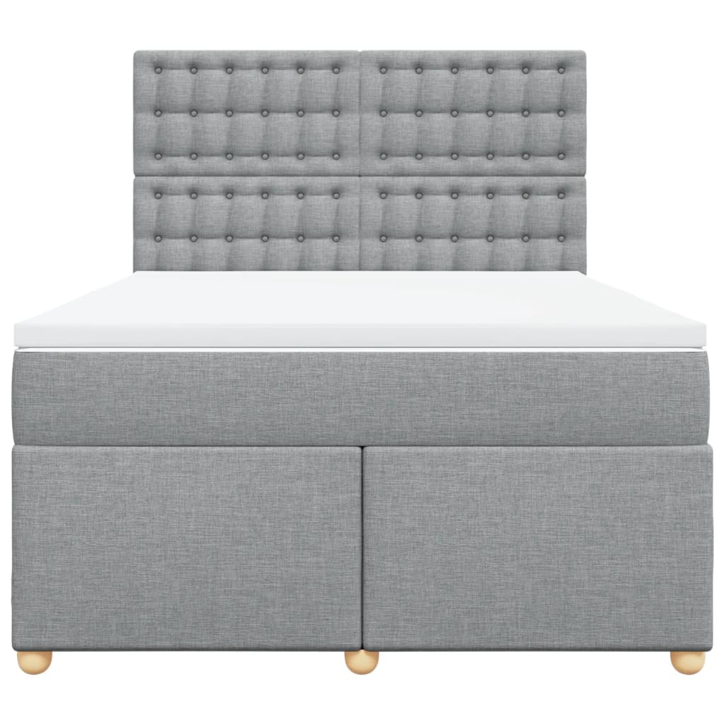 Sommier à lattes de lit avec matelas Gris clair 140x190cm Tissu - XIOS