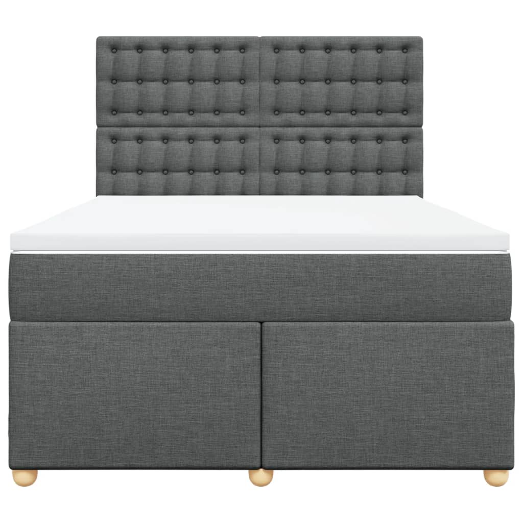 Sommier à lattes de lit avec matelas Gris foncé 140x190cm Tissu - XIOS