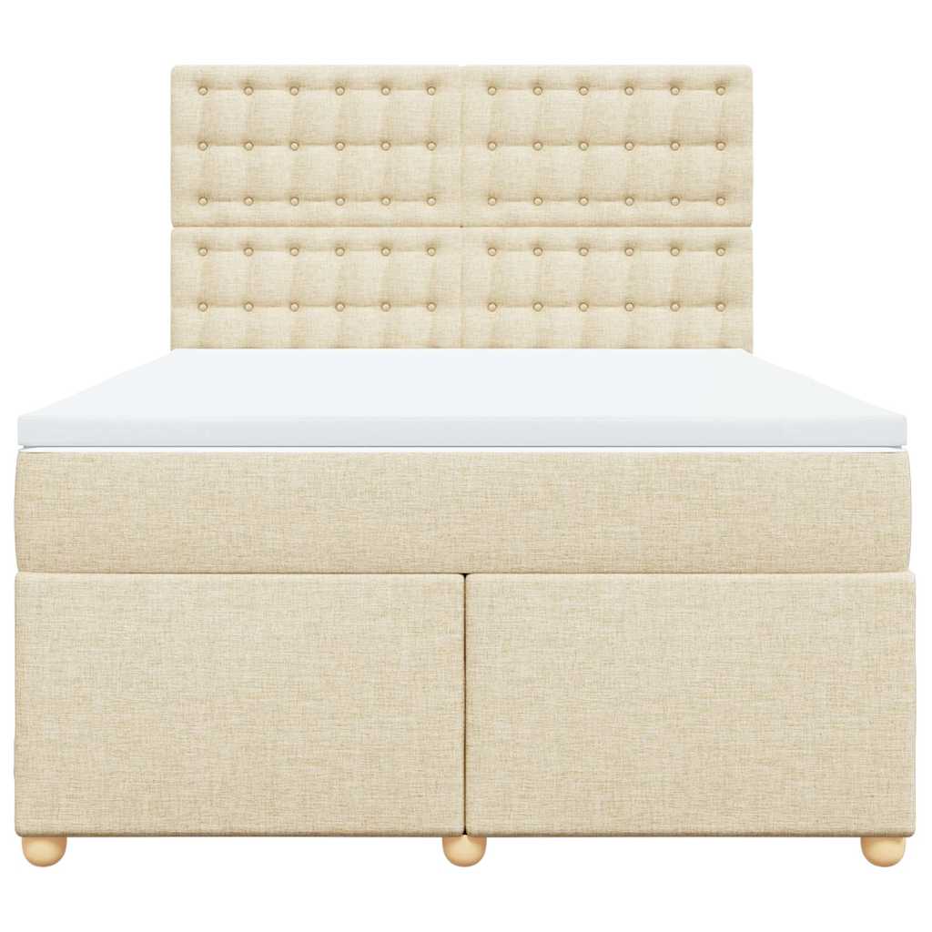 Sommier à lattes de lit avec matelas Crème 140x190 cm Tissu - XIOS