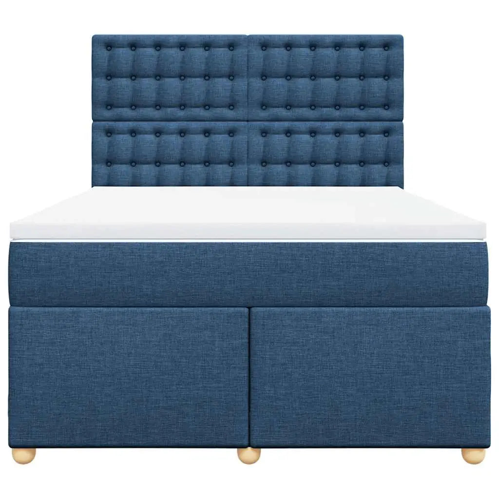 Sommier à lattes de lit avec matelas Bleu 140x190 cm Tissu - XIOS