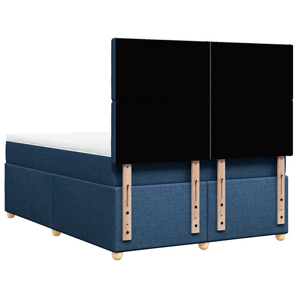 Sommier à lattes de lit avec matelas Bleu 140x190 cm Tissu - XIOS