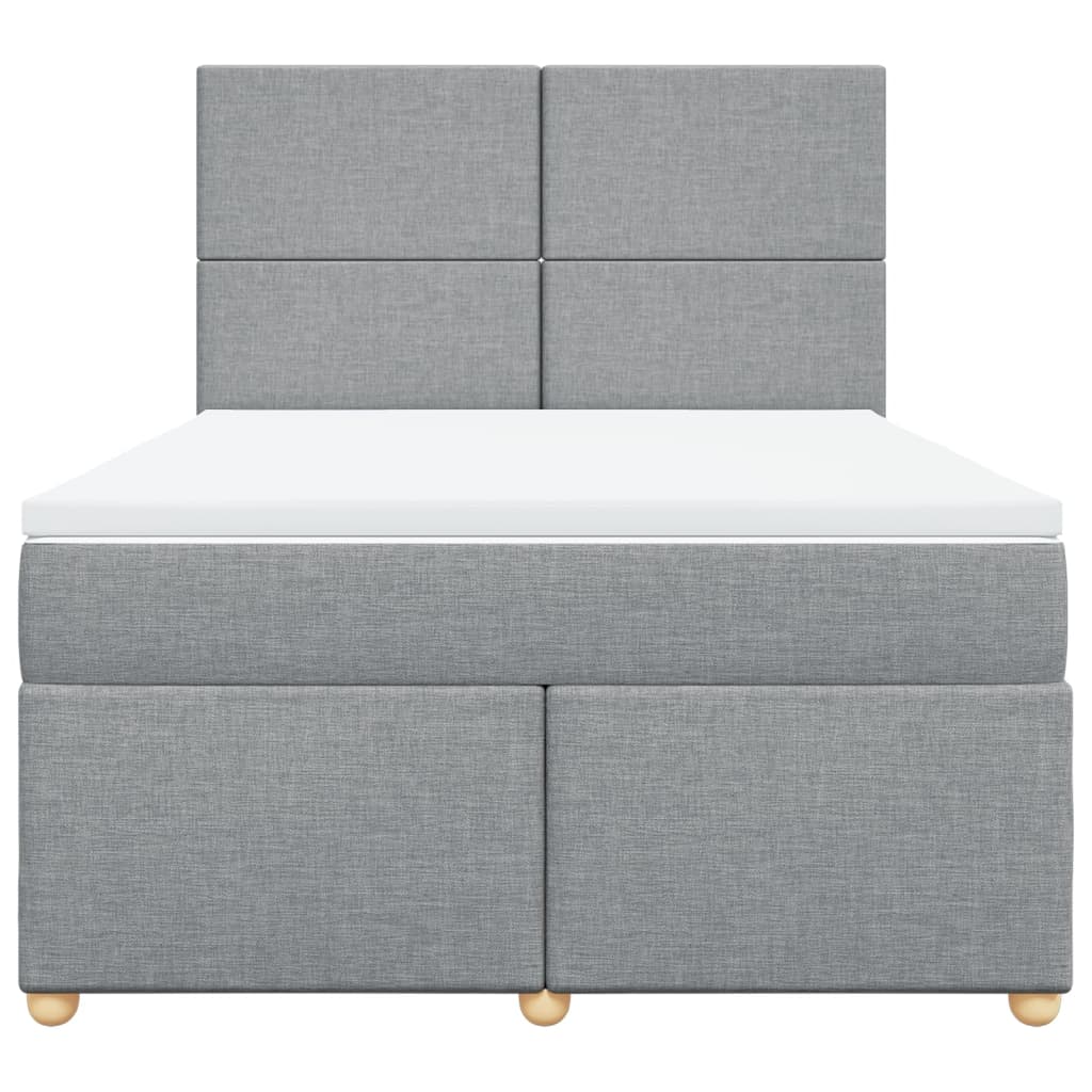 Sommier à lattes de lit avec matelas Gris clair 140x200cm Tissu - XIOS