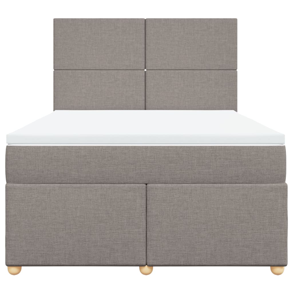 Sommier à lattes de lit avec matelas Taupe 140x200 cm Tissu - XIOS