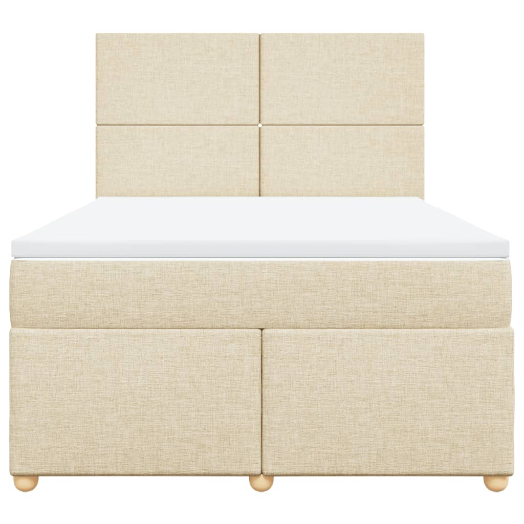 Sommier à lattes de lit avec matelas Crème 140x200 cm Tissu - XIOS