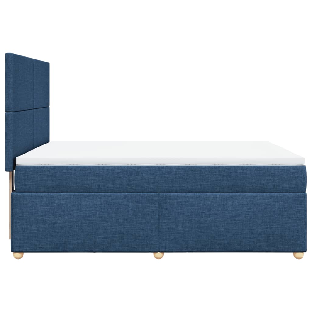 Sommier à lattes de lit avec matelas Bleu 140x200 cm Tissu - XIOS
