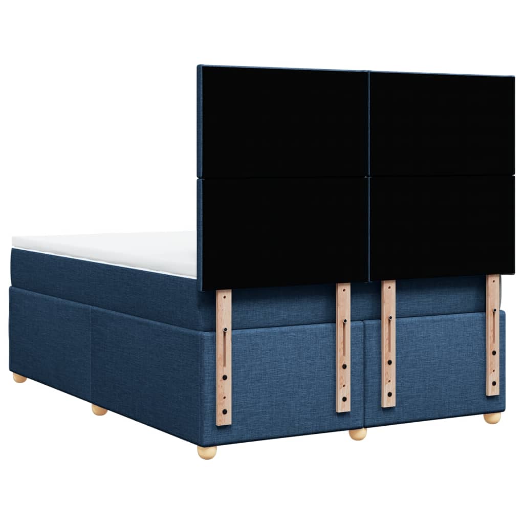 Sommier à lattes de lit avec matelas Bleu 140x200 cm Tissu - XIOS