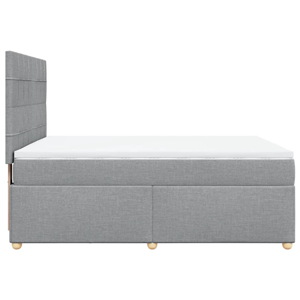 Sommier à lattes de lit avec matelas Gris clair 140x200cm Tissu - XIOS