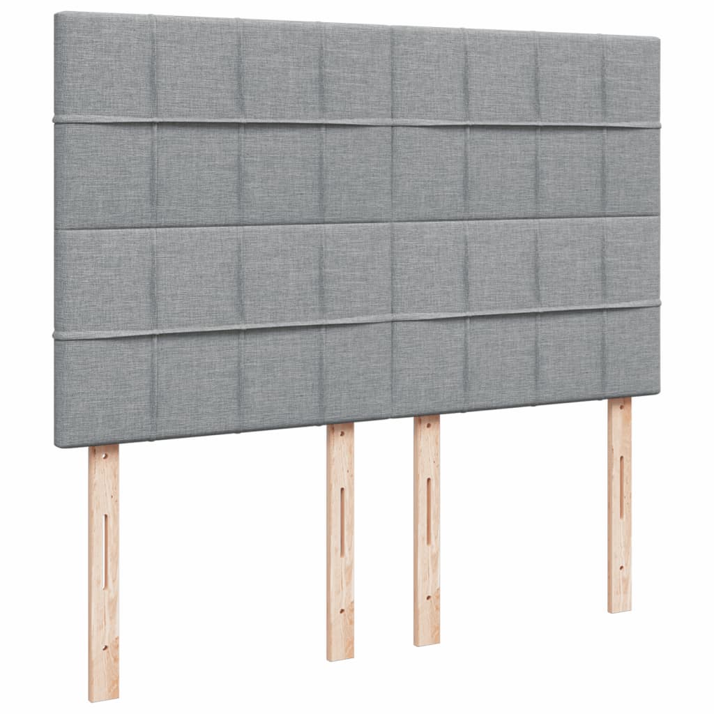 Sommier à lattes de lit avec matelas Gris clair 140x200cm Tissu - XIOS