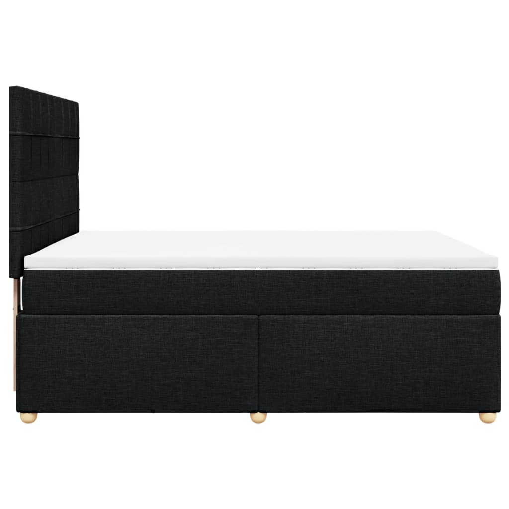 Sommier à lattes de lit avec matelas Noir 140x200 cm Tissu - XIOS