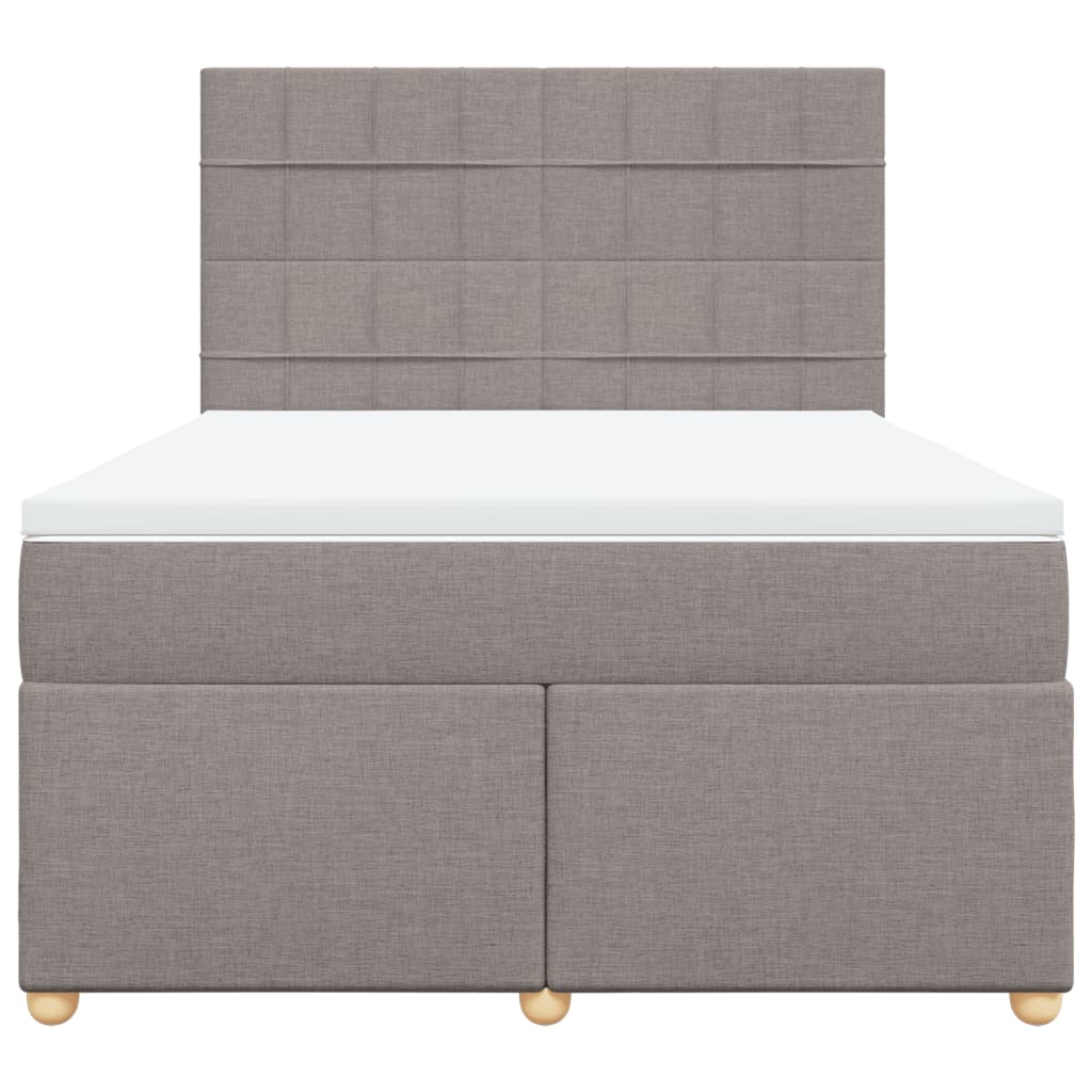 Sommier à lattes de lit avec matelas Taupe 140x200 cm Tissu - XIOS