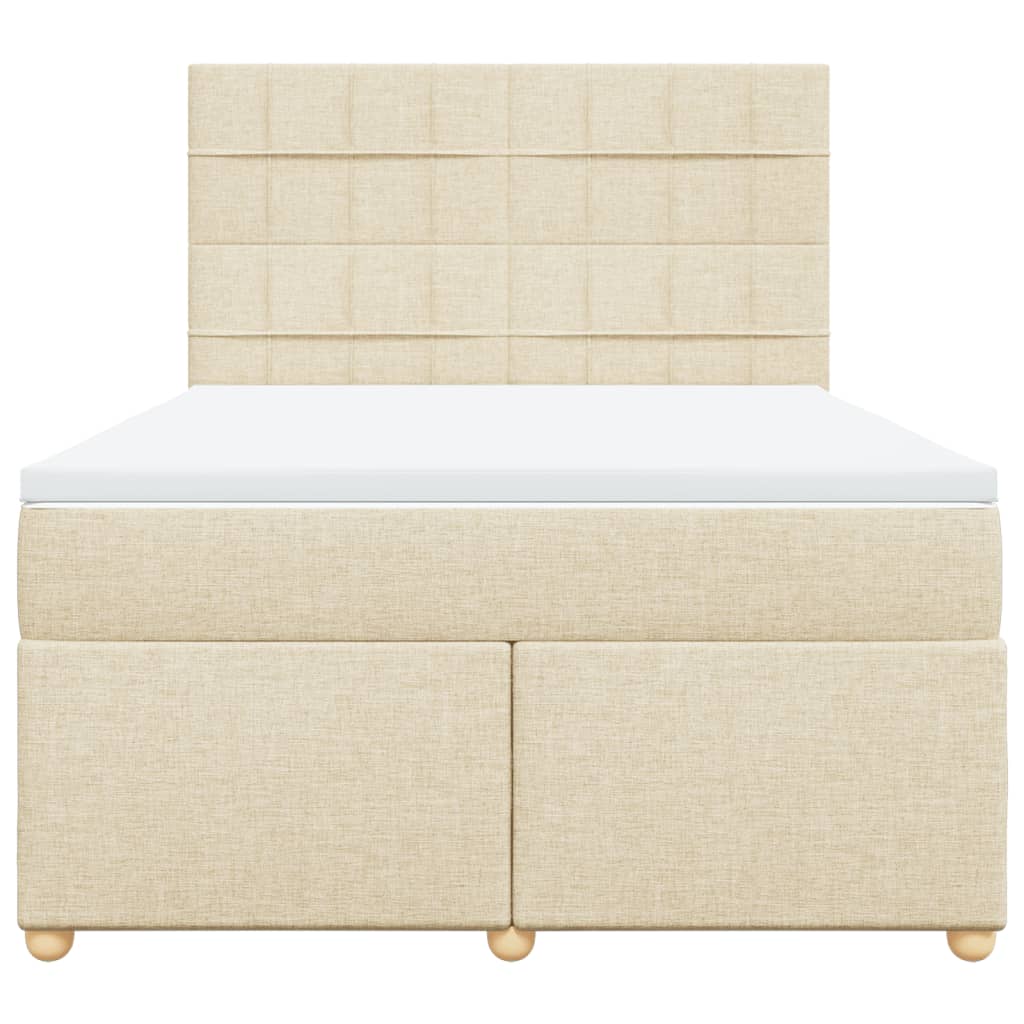 Sommier à lattes de lit avec matelas Crème 140x200 cm Tissu - XIOS