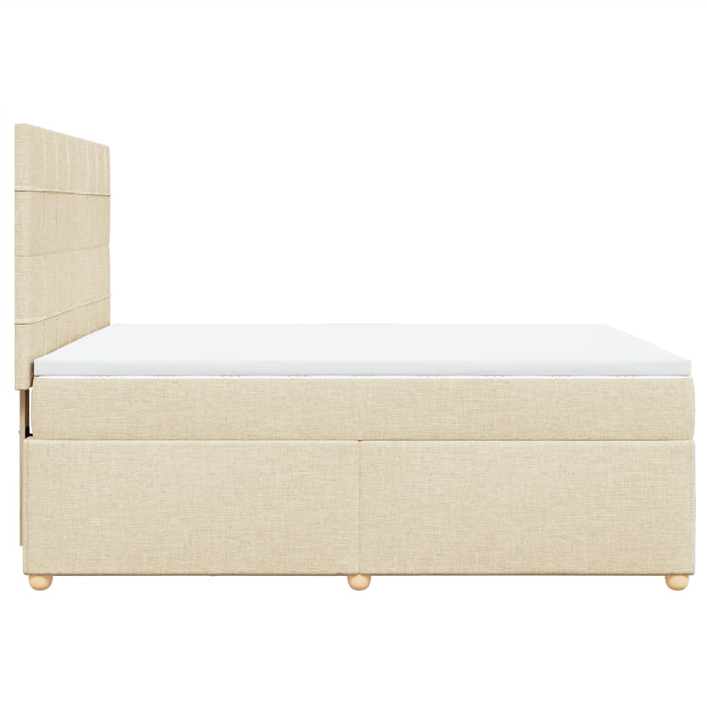Sommier à lattes de lit avec matelas Crème 140x200 cm Tissu - XIOS