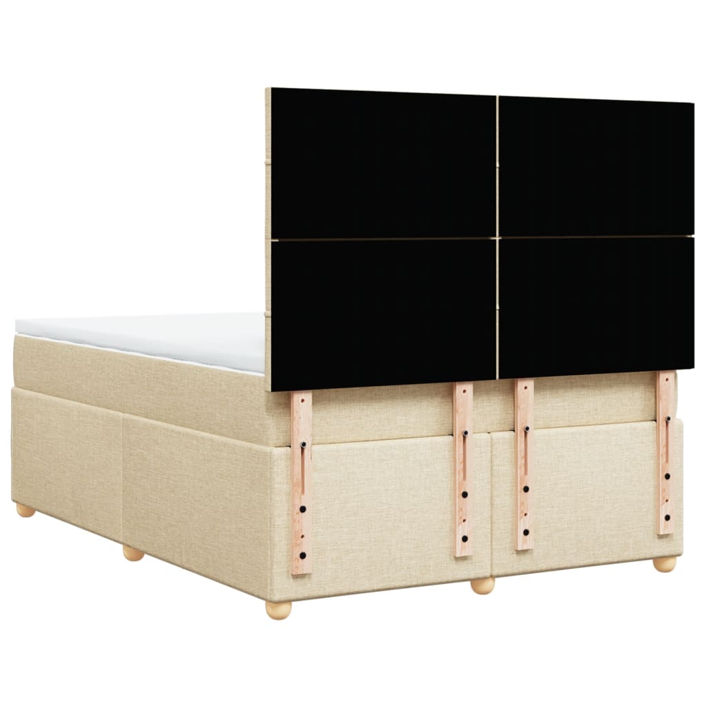 Sommier à lattes de lit avec matelas Crème 140x200 cm Tissu - XIOS
