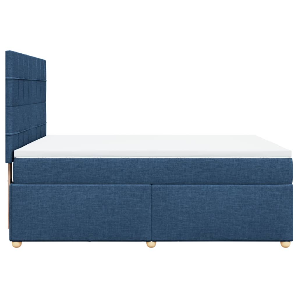 Sommier à lattes de lit avec matelas Bleu 140x200 cm Tissu - XIOS