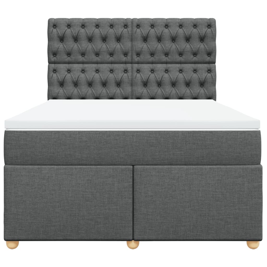Sommier à lattes de lit avec matelas Gris foncé 140x200cm Tissu - XIOS