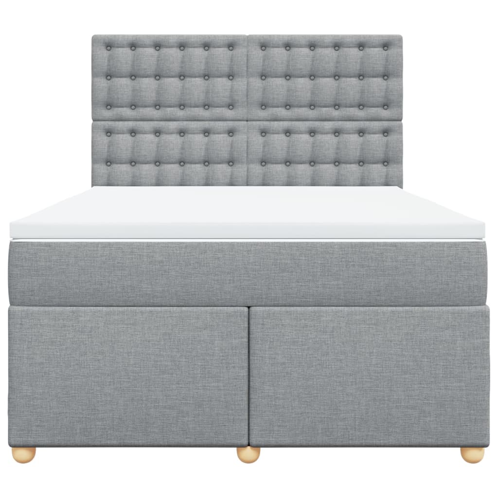 Sommier à lattes de lit avec matelas Gris clair 140x200cm Tissu - XIOS