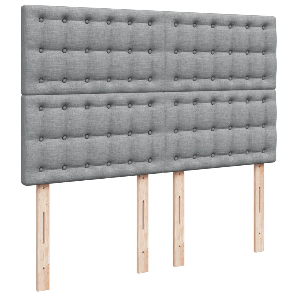Sommier à lattes de lit avec matelas Gris clair 140x200cm Tissu - XIOS