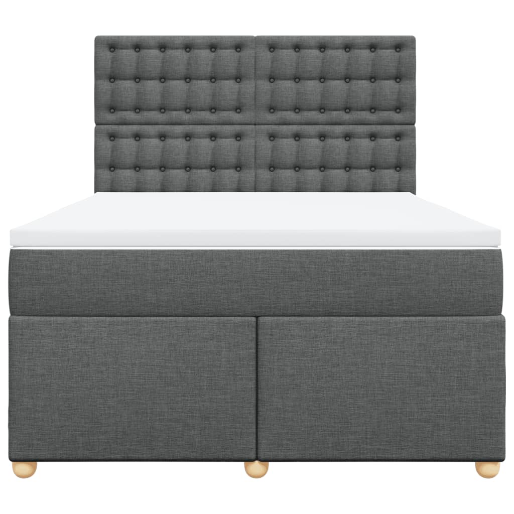 Sommier à lattes de lit avec matelas Gris foncé 140x200cm Tissu - XIOS
