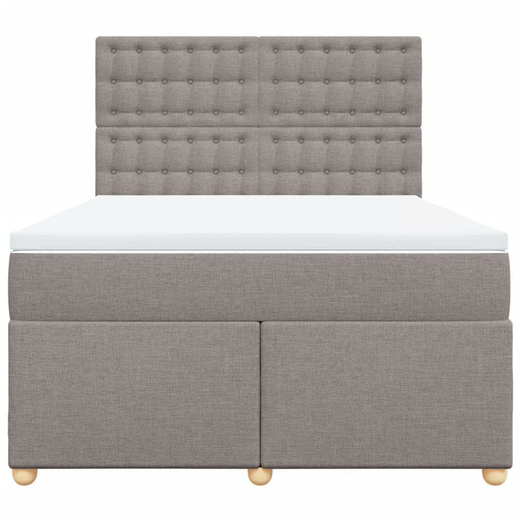Sommier à lattes de lit avec matelas Taupe 140x200 cm Tissu - XIOS