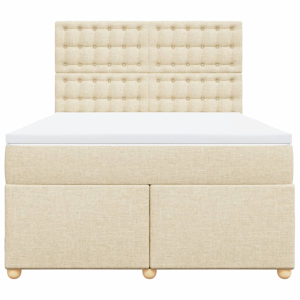 Sommier à lattes de lit avec matelas Crème 140x200 cm Tissu - XIOS