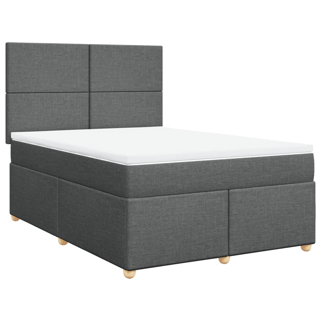 Sommier à lattes de lit avec matelas Gris foncé 160x200cm Tissu - XIOS