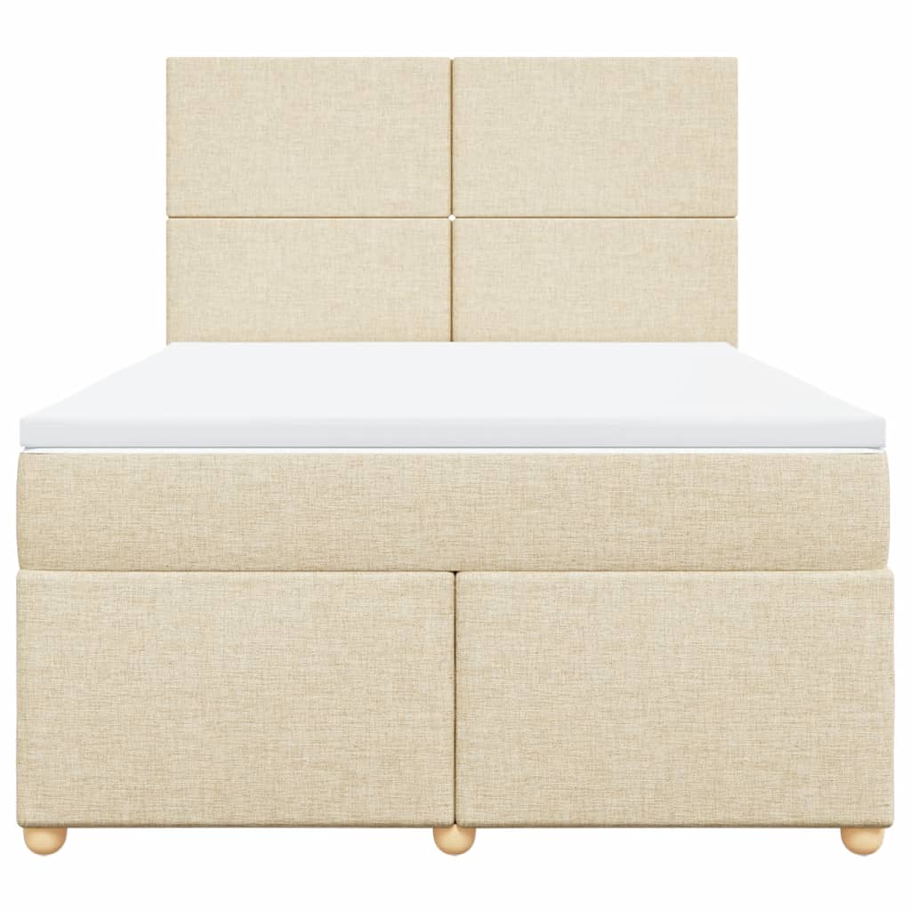 Sommier à lattes de lit avec matelas Crème 160x200 cm Tissu - XIOS