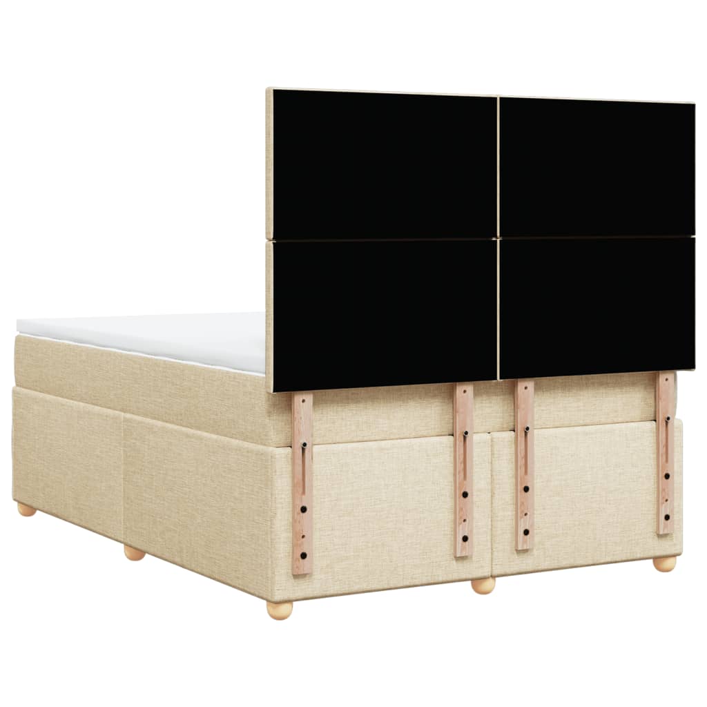 Sommier à lattes de lit avec matelas Crème 160x200 cm Tissu - XIOS