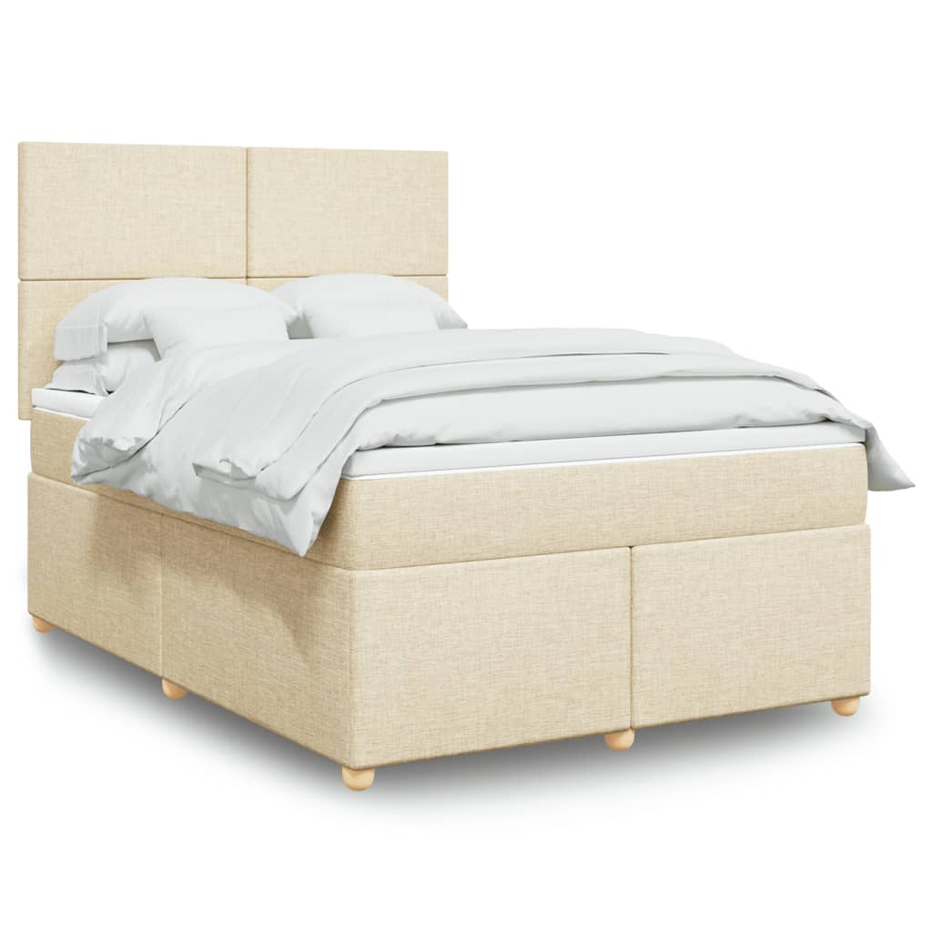 Sommier à lattes de lit avec matelas Crème 160x200 cm Tissu - XIOS